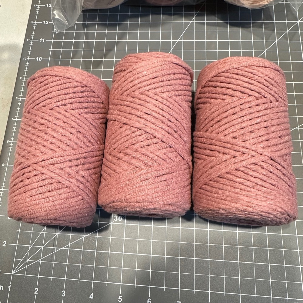 Makromecity Single Twist Macrame Cord 3 Spools dusty rose Made inTurkey